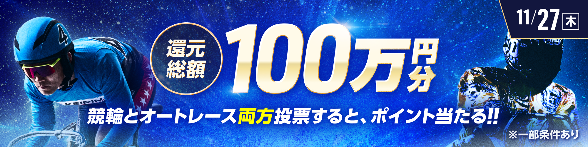 総額100万円分!!競輪×オートレース投票キャンペーン