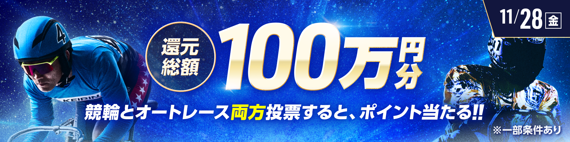 総額100万円分!!競輪×オートレース投票キャンペーン
