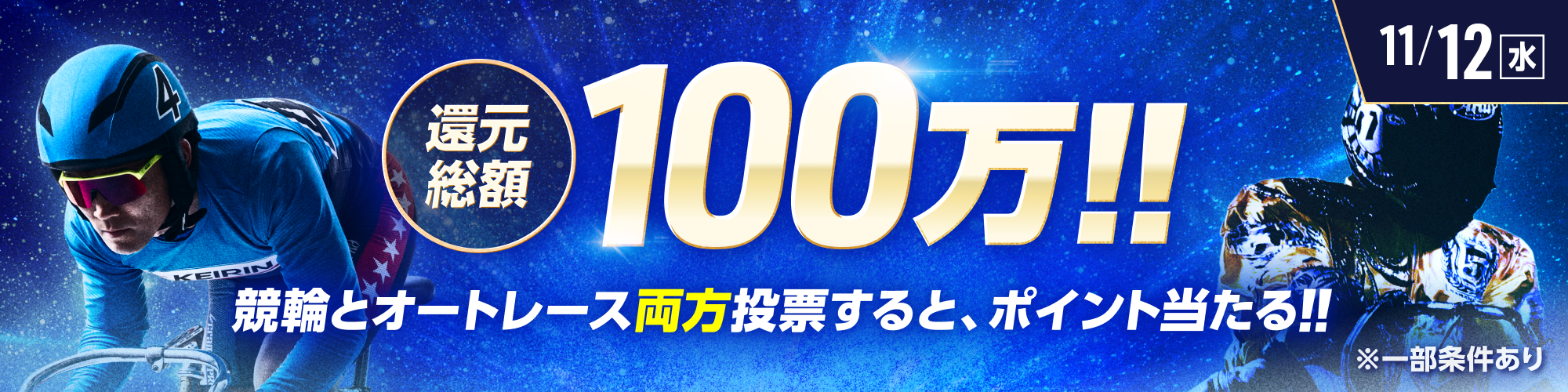 総額100万!!競輪×オートレース投票キャンペーン