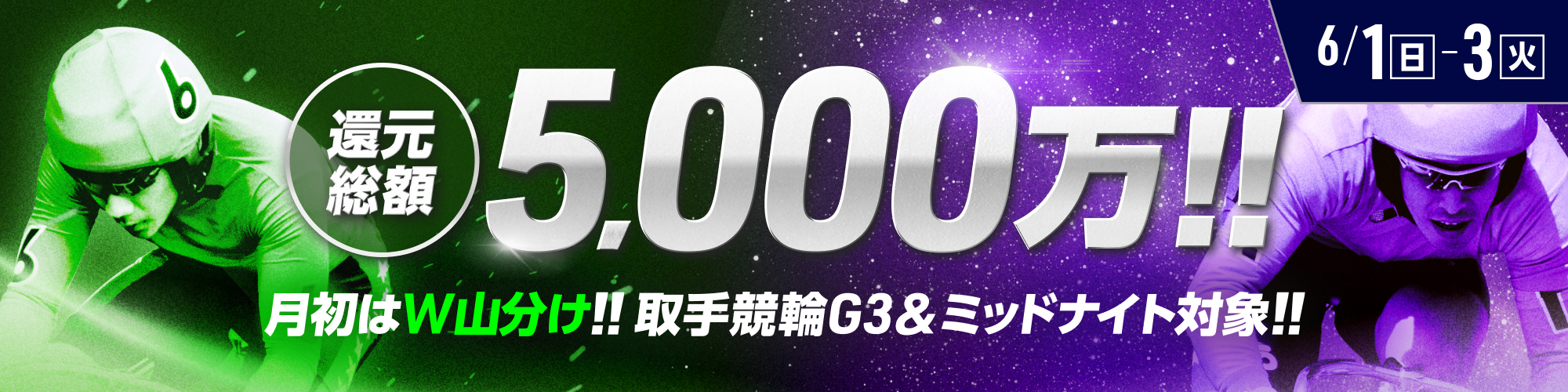 【還元総額5,000万】取手競輪G3&ミッドナイトで毎日山分け！