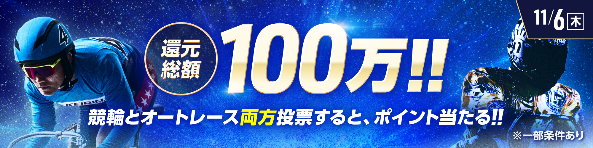 総額100万!!競輪×オートレース投票キャンペーン