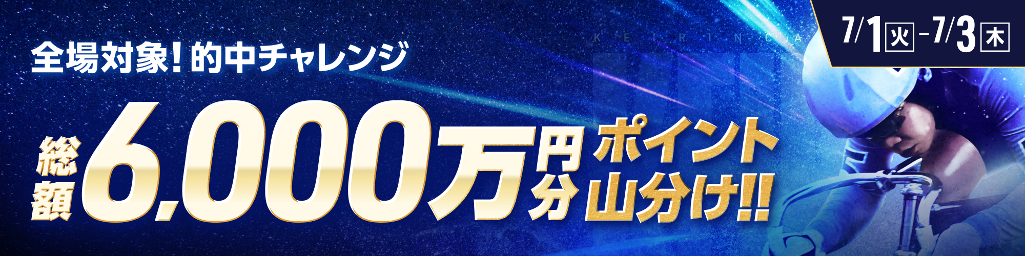 【還元総額6,000万】競輪全場対象毎日山分け！