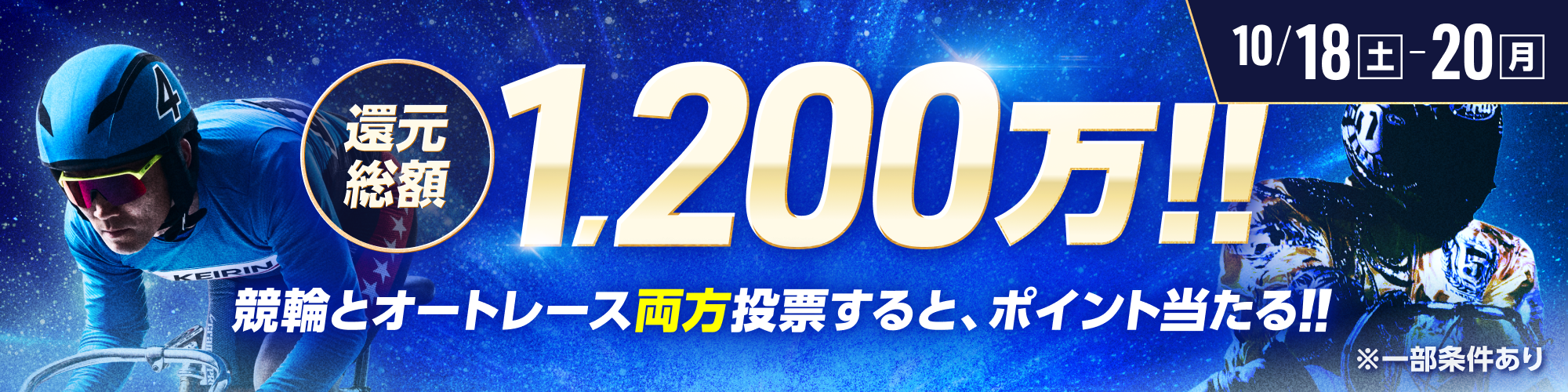 総額1,200万!!競輪×オートレース投票キャンペーン