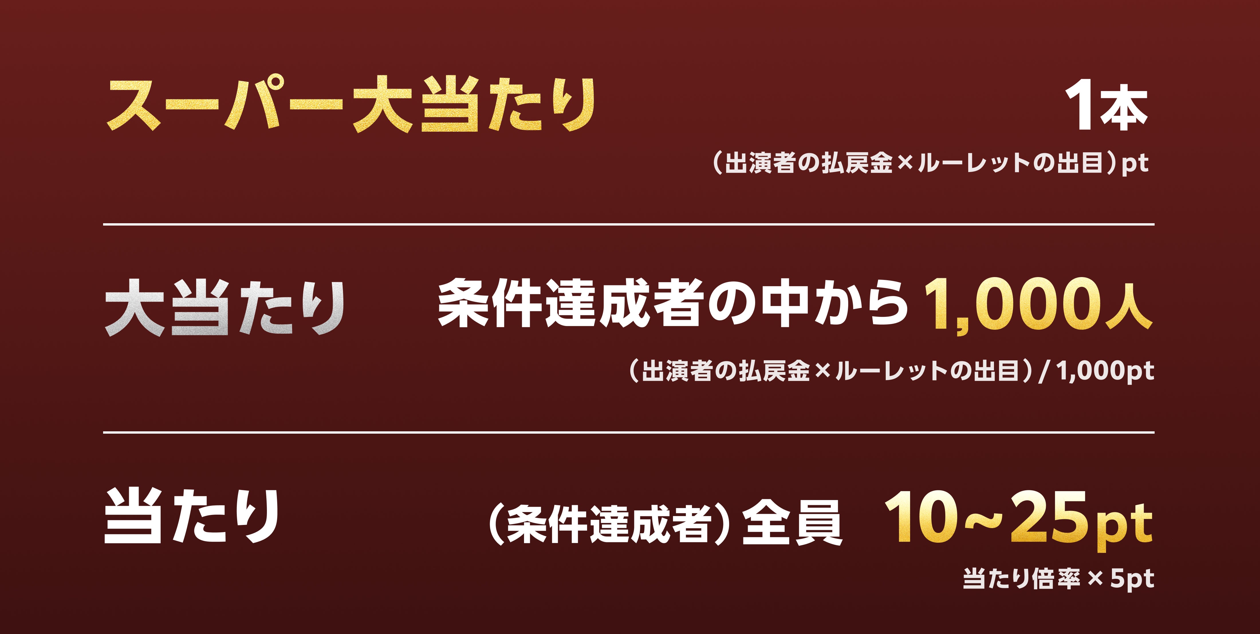 当たりは全員10pt以上