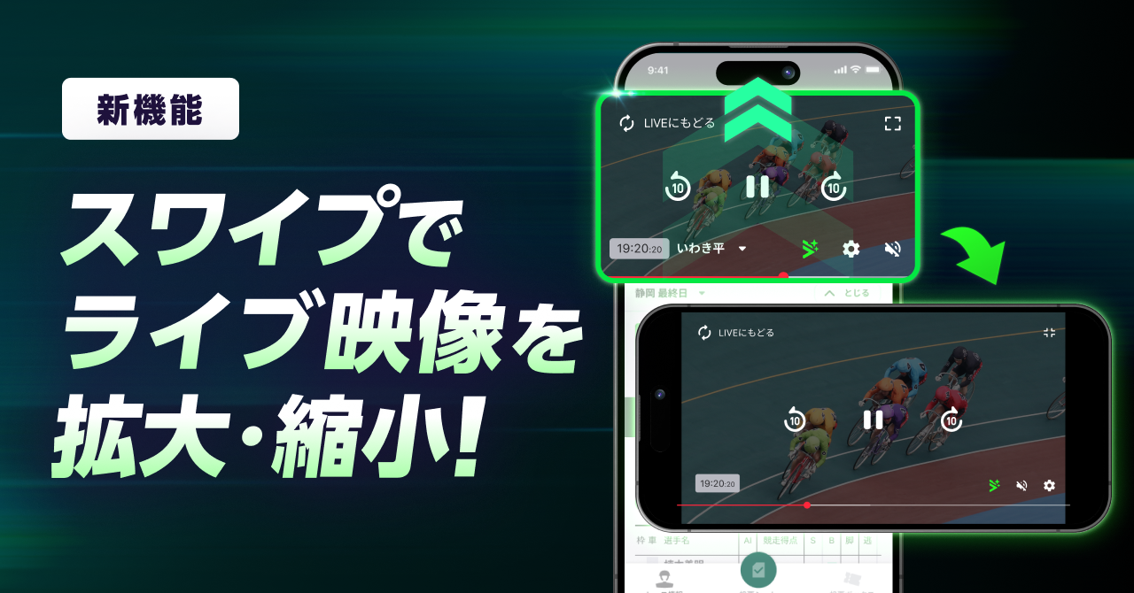 【新機能】スワイプでライブ映像を拡大・縮小【ウィンチケット競輪】