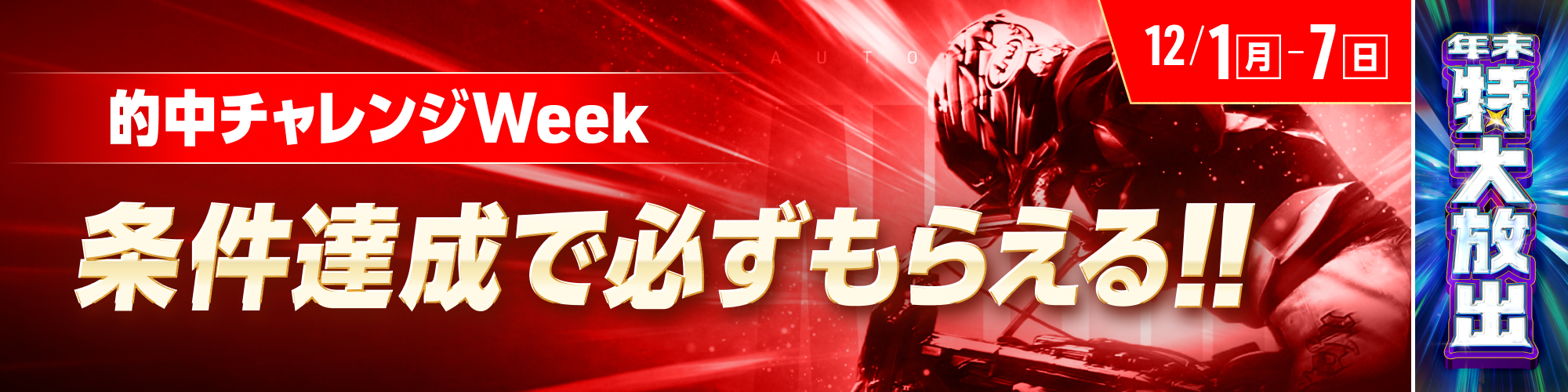 【的中チャレンジWeek！】7日間毎日実施！条件達成で最大10,000ptもらえる！