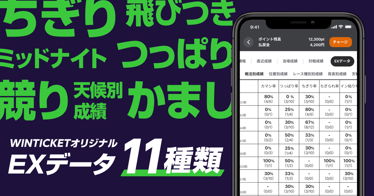 <WINTICKET独自の出走データ、EXデータ紹介画像>