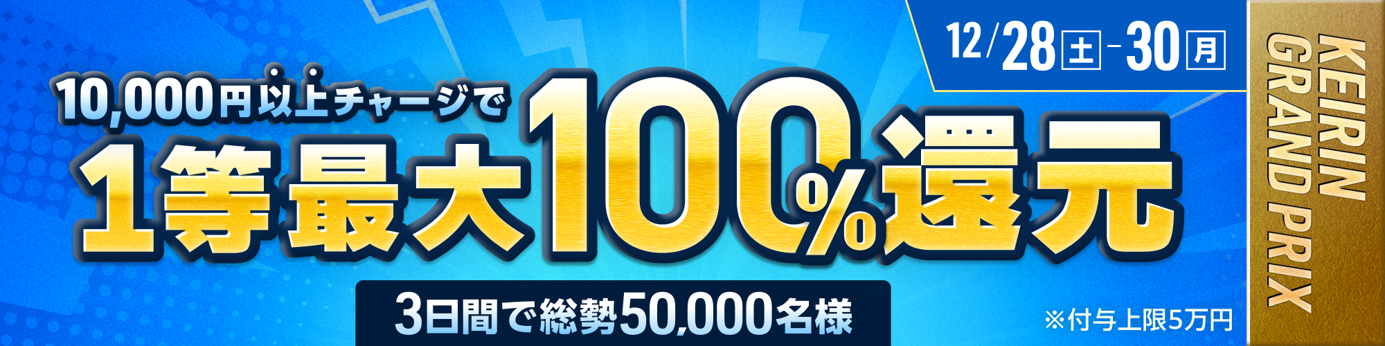 GP期間は毎日、最大100%チャージ還元チャンス！